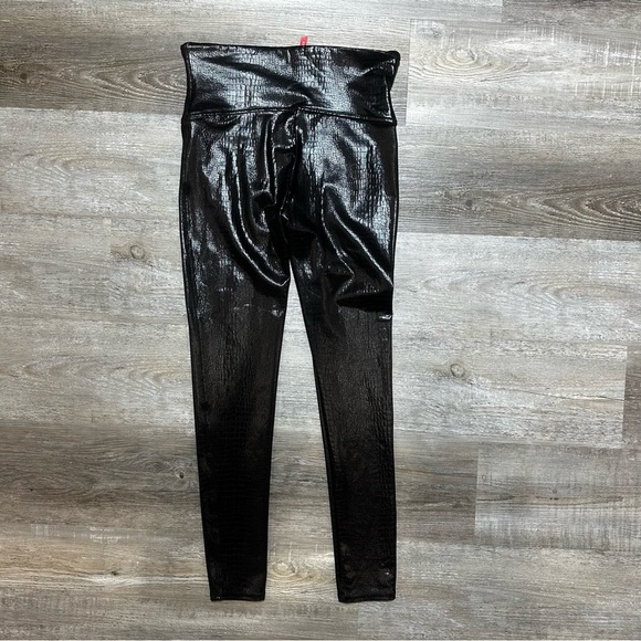 SPANX Faux Leather Croc Shine Leggings 20303R Brown Embossed Croc size XL - Picture 6 of 8
